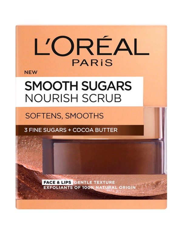 L'Oreal Paris Smooth Sugar Nourish Cocoa Face And Lip Scrub 50ml