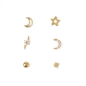 Celestial Stud 6 Pack Earring Party