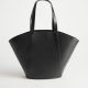 Black Large-Topstitched Tote Bag