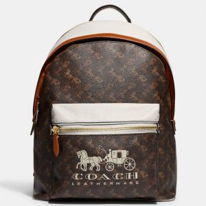 Charter-Backpack with Horse-Carriage Print