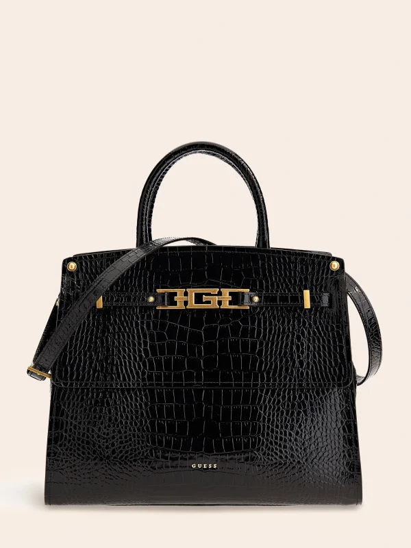 Black Cristina Real-Leather Handbag