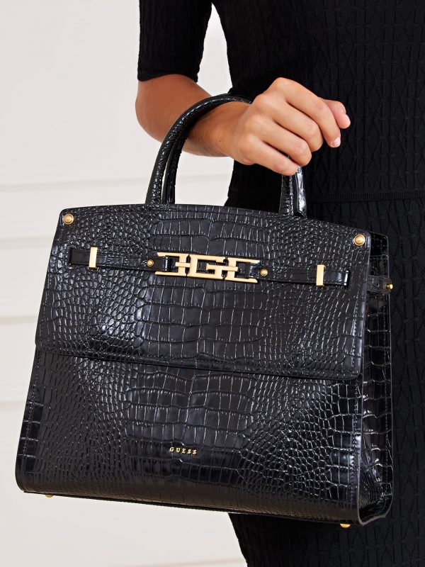 Black Cristina Real-Leather Handbag