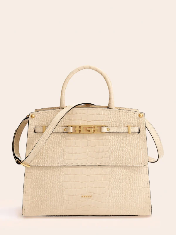 White Cristina Real-Leather Handbag