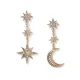 Moon and Star Drop Earrings