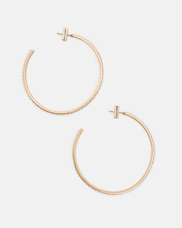 Pearl Large Gold-Tone Hoop Earrings