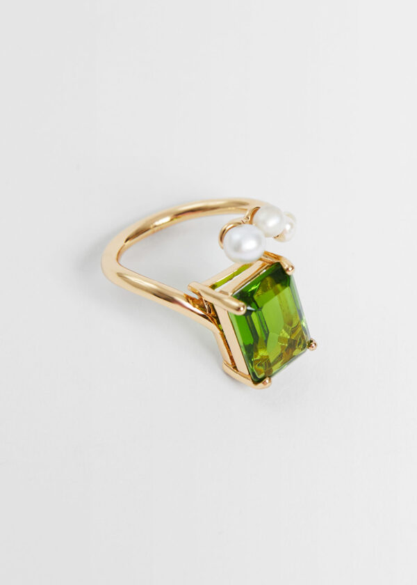 Emerald Mother of Pearl Ring