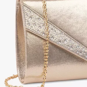 Champagne Devora Embellished Clutch Bag