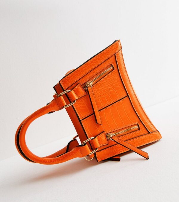 Orange Zip-front Crossbody Bag
