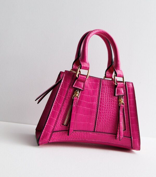 Pink Zip-front Crossbody Bag