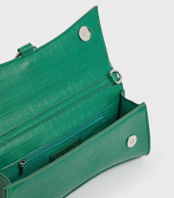 Public Desire Green Faux-Croc Shoulder Bag