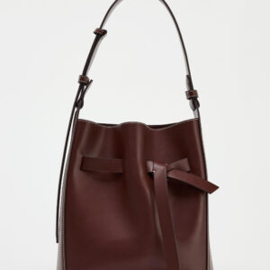Knotted Burgundy Bucket Bag